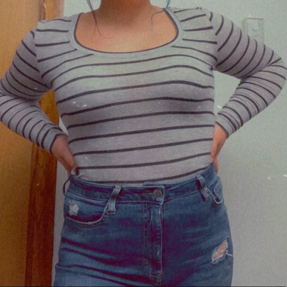 Striped grey long sleeve